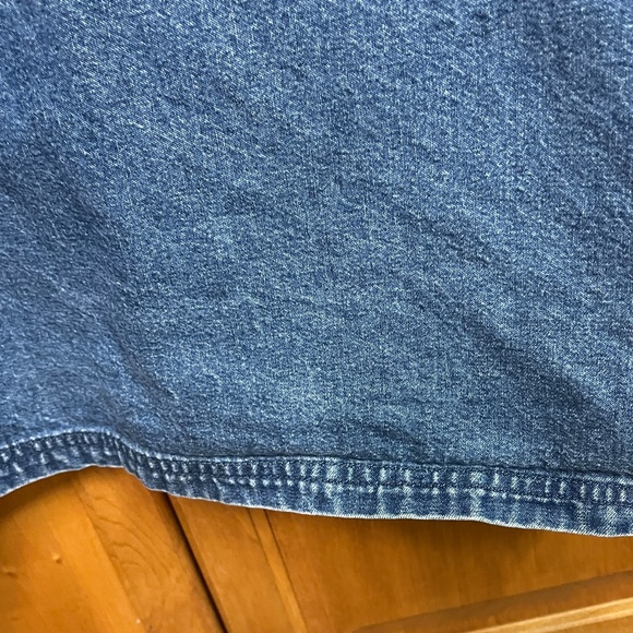 Vintage Chic Women's Denim Blue Hooded Barn Jacket Pockets Large XL Excellent - Picture 5 of 9